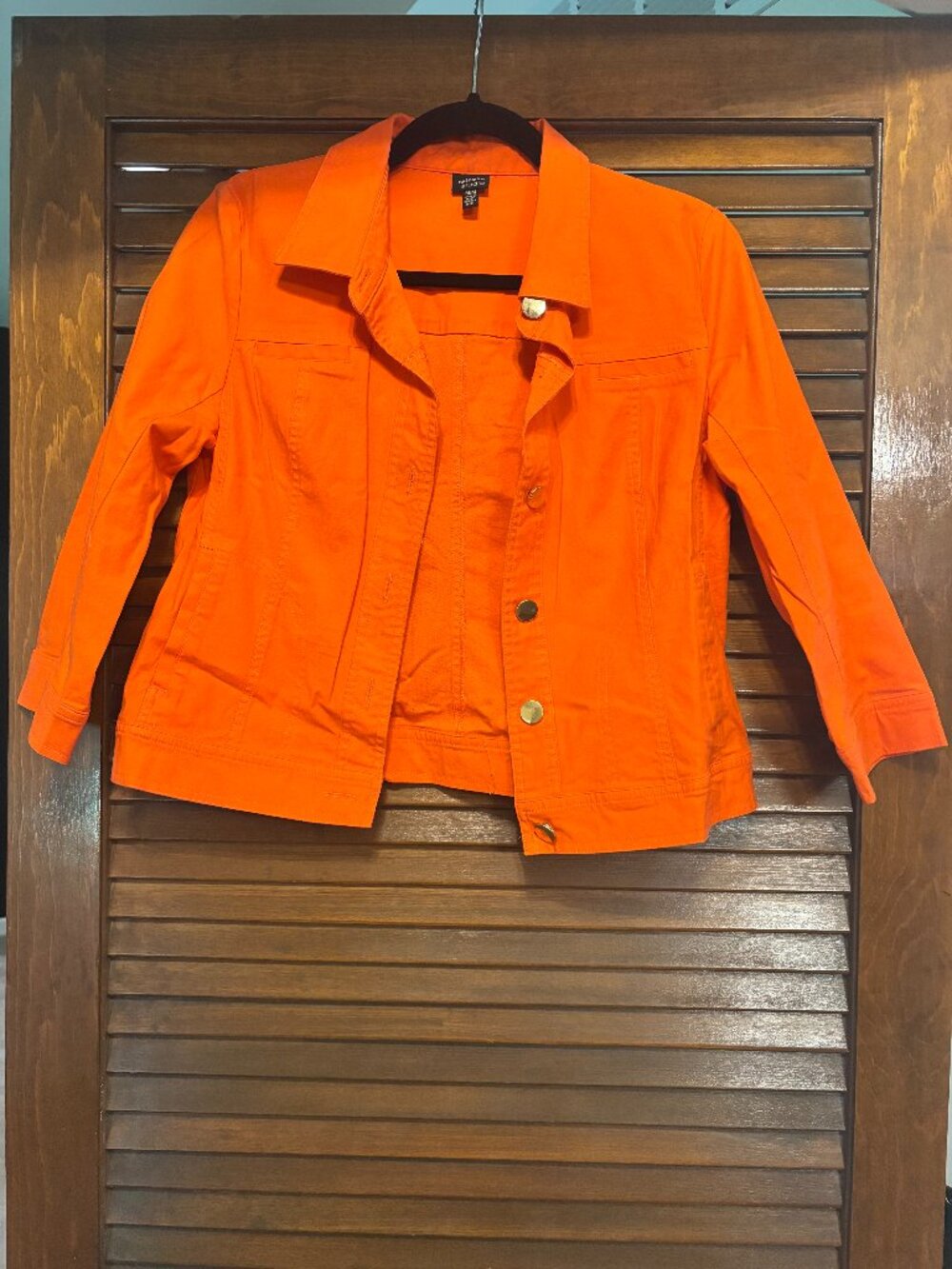 Rafaella Studio Bright Orange Cropped Utility Jacket Size M
